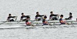 鳥取県高校総体 米子工が優勝 男子かじ付き4人スカル