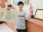 中江君(宝木小5年)空手全国V 「1位になると決めて練習」