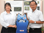 レスリングU20アジア5位 中野さん(鳥取東高) 教育長表敬