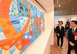 子どもたちの絵一つに 米子聖園天使園でアート展 虐待防止と平和がテーマ