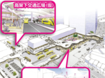 2種類の広場を計画 鳥取駅周辺再整備 新イメージ図