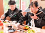 夢が丘中 卒業記念給食 但馬牛食べ「ハッピー」